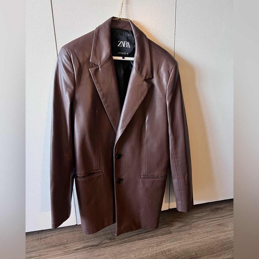 Zara Leather Blazer